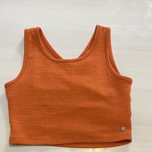 Roxy | Knit Orange Crop Top | Beach, Activewear